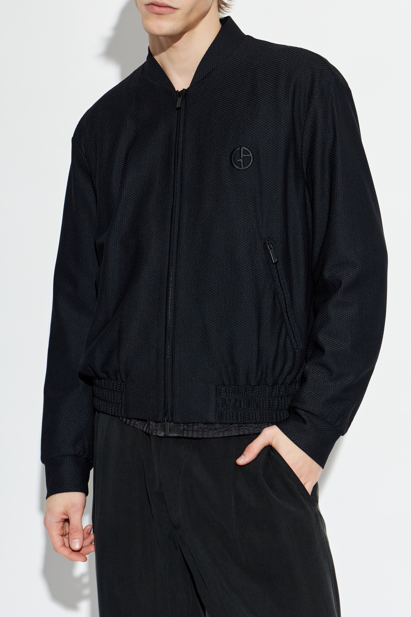 ジャケット・アウター GIORGIO ARMANI Cropped Bomber Jacket Giorgio Armani Men's Oversized Snap-Front Bomber Jacket | Neiman